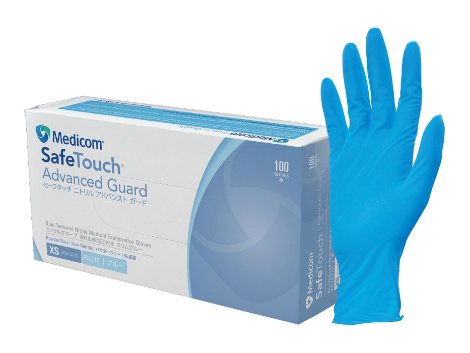 SafeTouch Advanced Guard – Blue Nitrile Examination Gloves SFTGN1136