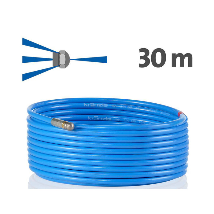 Kranzle Drain Cleaning Hose 30m with Forward Jet Nozzle (125504-F)