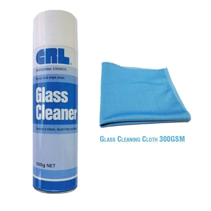 CRL Glass Cleaner 500g window cleaning spray chemical with glass cleaning cloth