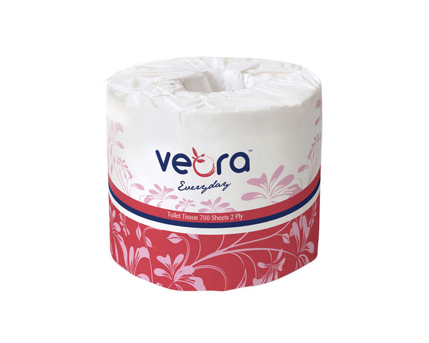 Veora Everyday 22002F Toilet Tissue 700 Sheets 2 Ply Virgin Tissue