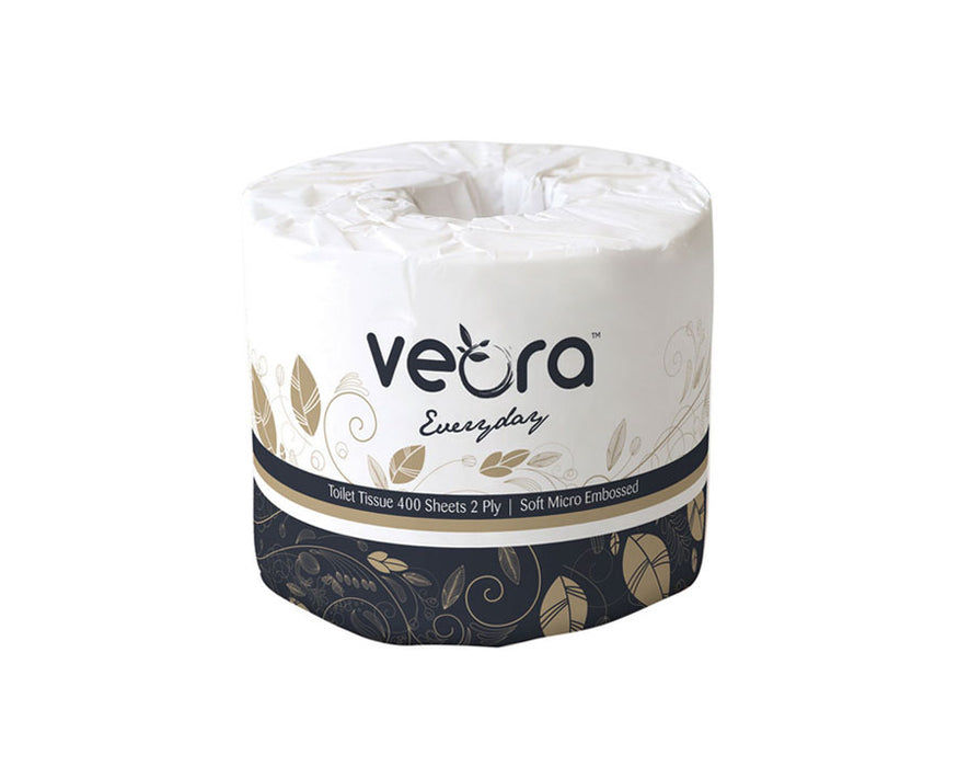 Veora 22003F Everyday Micro Embossed Toilet Tissue 400 Sheets | 2-Ply