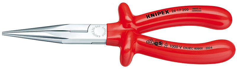 NEW Knipex 2617200 Snipe Nose Pliers With Cut Chrome Plated 200MM
