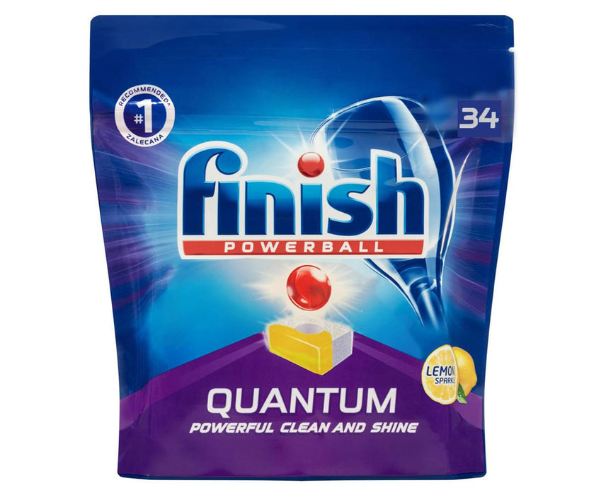 Finish Powerball Quantum Lemon Sparkle Dishwashing Tablets 34pk
