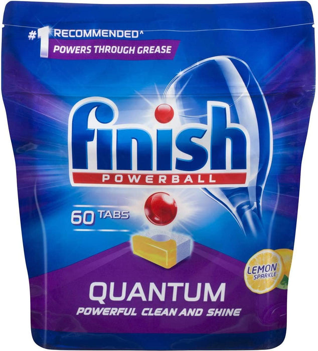 Finish Powerball Quantum Lemon Sparkle Dishwashing Tablets 60pk