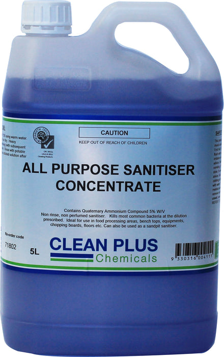 Clean Plus All Purpose Sanitiser Concentrate 5L