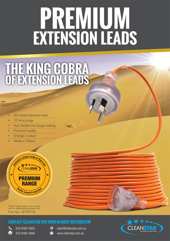 Cleanstar 20m 10A Orange Ext Lead Premium — Freshway Supplies