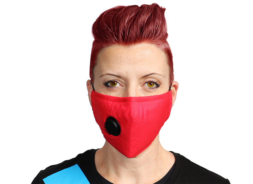 Cloth Mask Reusable Face Mask with Vent and Filter - Assorted Colours
