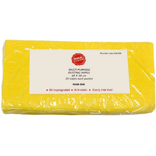Nab Clean Oil Impregnated Multi Purpose Dusting Cloths Yellow 60x30cm-25pcs