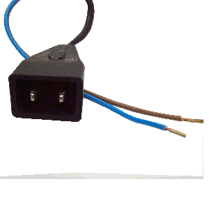 Straight Male 2 Pin Stripped Vacuum Powerhead Cord - 1.35m (PHL1.35)