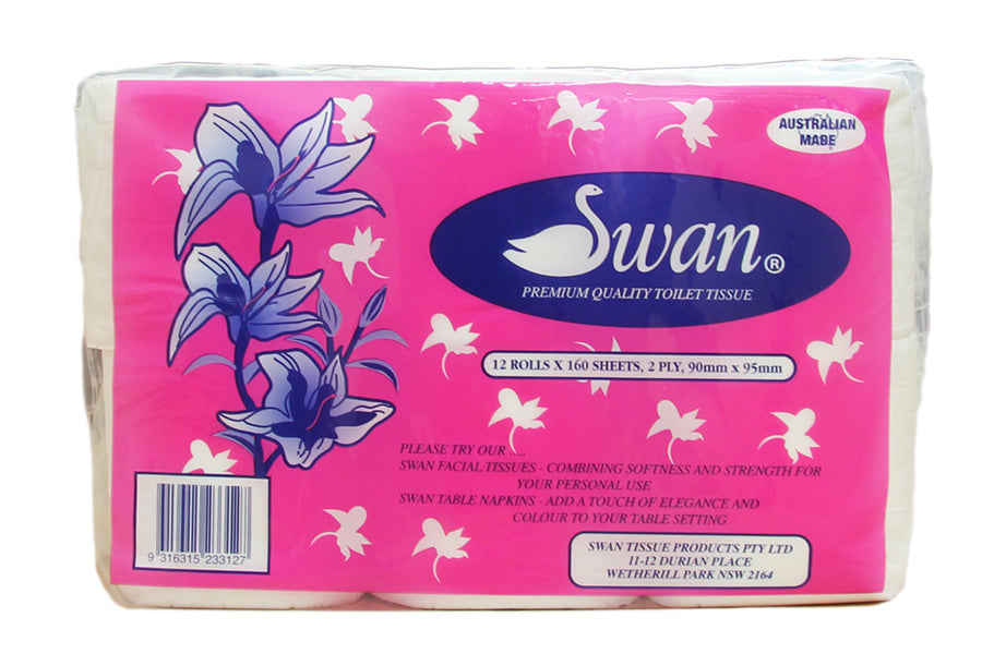 Swan Individual Wrap Toilet Paper 2 Ply x 160 Sheets