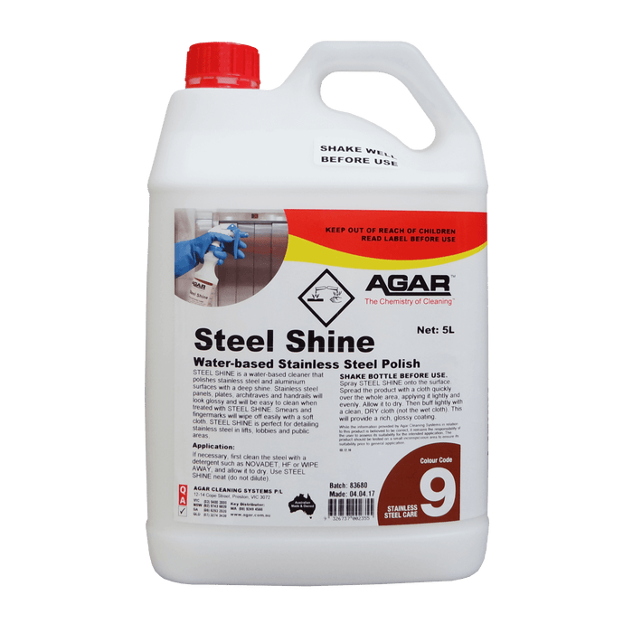 Agar Steel Shine Water Based Stainless Steel Polish 5L