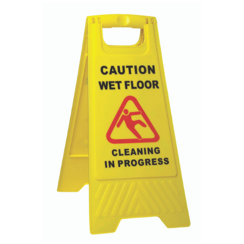 Safety Caution Sign - A Frame Sign Yellow - Wet Floor & Cleaning in Progress
