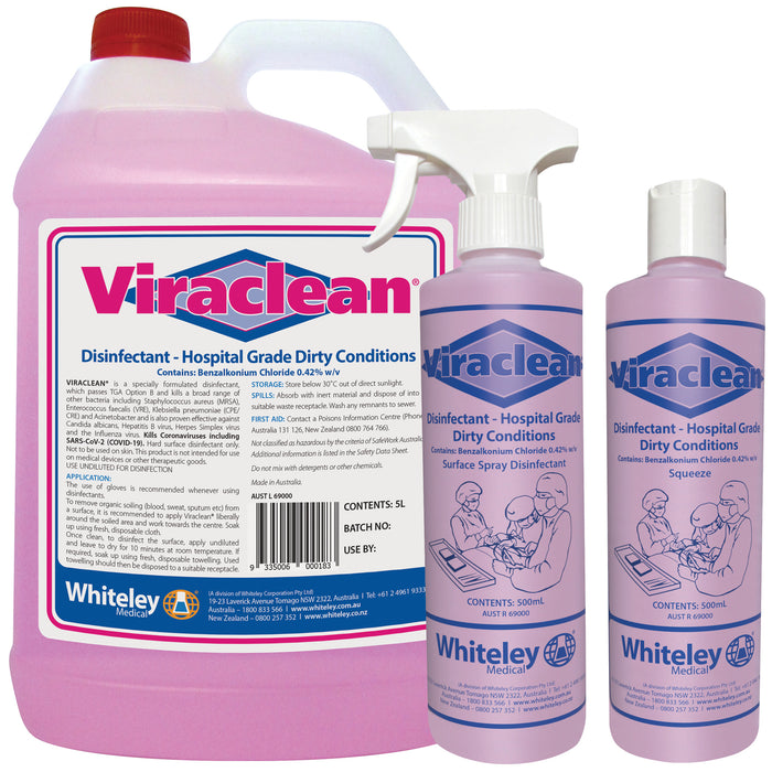 VIRACLEAN Disinfectant Antibacterial Surface Cleanser TGA Approved Whiteley
