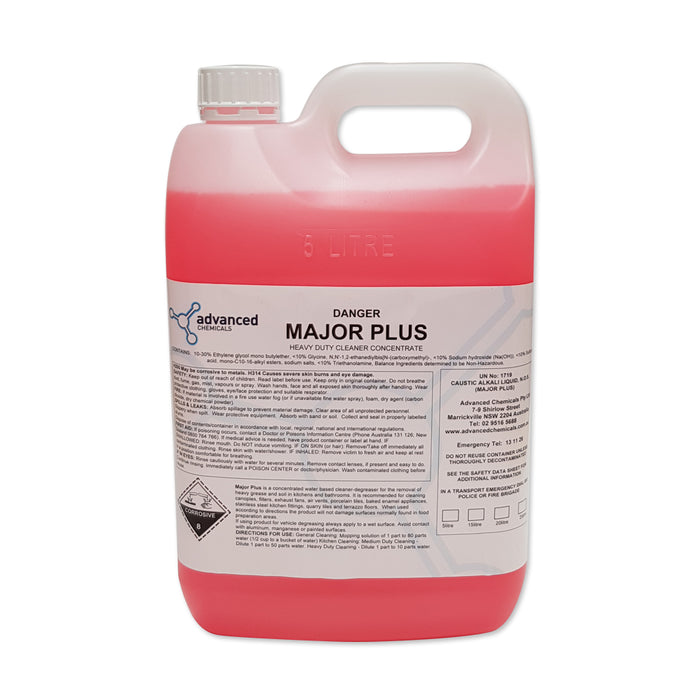 Advanced Chemicals Major Plus 5L: Heavy Duty Degreaser