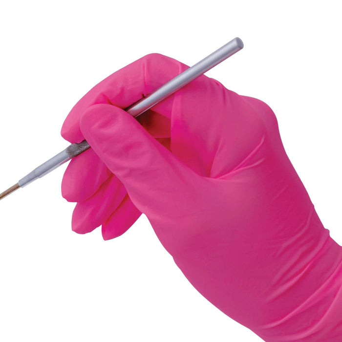 Bastion Nitrile Ultra Soft Pink Powder Free Micro Textured Gloves