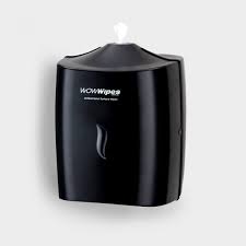 WOW Antibacterial Wipes Dispenser- Wall Mounted Silicon Nozzle- Black