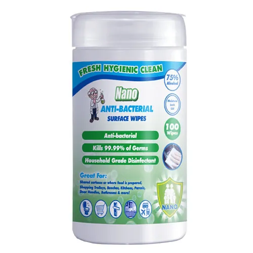 Nano Anti-Bacterial Surface Wipes 100 Wipes
