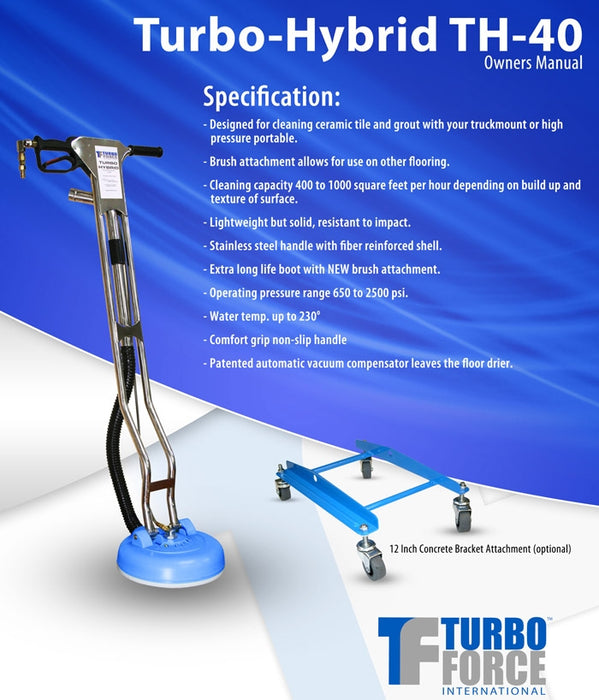 Turbo Force Hybrid Tile & Grout Cleaning Tool 12 Inch