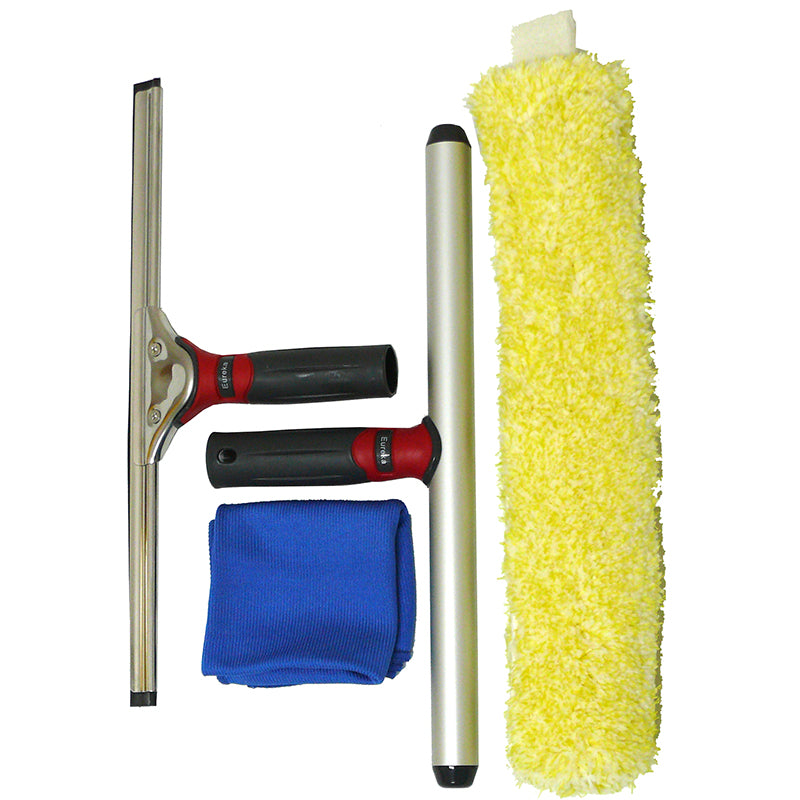 Window Washing Cleaning Kit includes Squeegee T-Bar and Microfibre Cloth GLSKIT