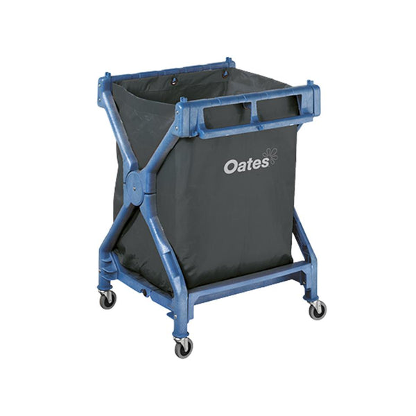 Oates JC-176BL Plastic Deluxe Scissor Trolley Cart with Bag - Brushware Trolleys Buckets and Mops