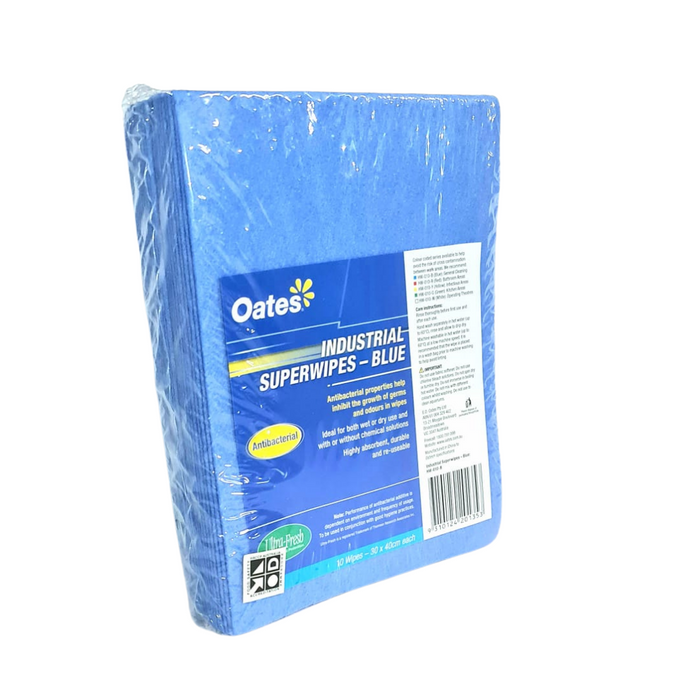 Oates Superwipes Industrial Strength Blue 10 Pack (HW-010-B)