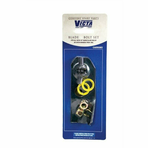 Genuine Victa Blade & Bolt set suits - 18 Inch Mowers (CA09506B) - Kit / Black - Garden Equipment Spare Parts - Blades