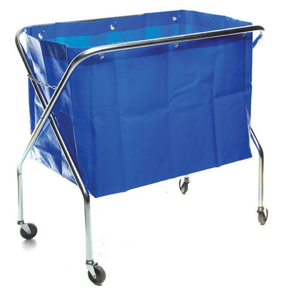 Metal Scissor Waste Trolley Complete with Bag - Individual / Blue - Brushware Trolleys Buckets and Mops